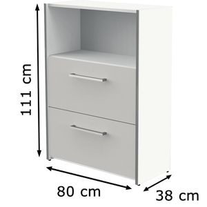 Produktbild für Kombischrank Kerkmann Move 3, lichtgrau / weiß