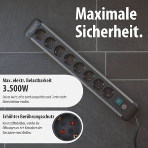 Produktbild für Steckdosenleiste Brennenstuhl Premium-Alu-Line, 3m