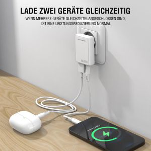 Produktbild für USB-Ladegerät 4smarts FlatPlug Duos GaN 1C+1A, 20 Watt