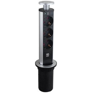 Produktbild für Einbausteckdose LEDmaxx TSD001, 1,5 m Kabel, versenkbar