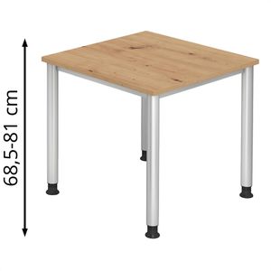 Produktbild für Schreibtisch Hammerbacher H-Serie, asteiche / silber