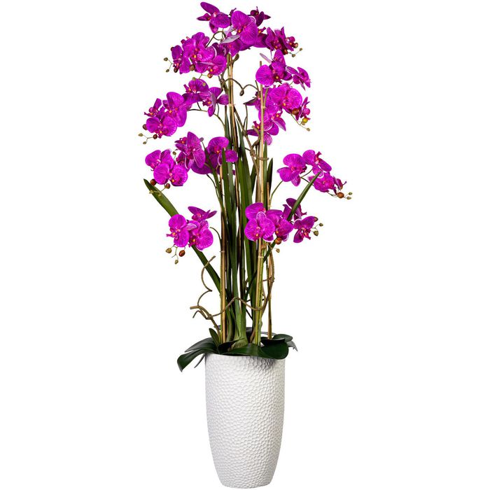 Höhe lila, 160 cm – Phalaenopsis, Orchidee, Kunstblume AG Arrangement Böttcher in Keramik-Vase, Creativ-green
