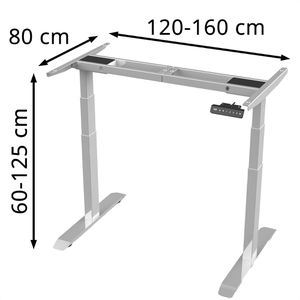 Produktbild für Schreibtischgestell Lüllmann 114900-1, grau, 4 Memoryspeicher