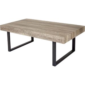 Couchtisch Mendler Kos T576, 46136, aus Holz / Metall, braun