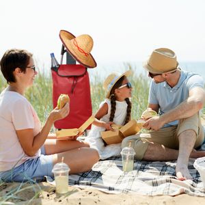 Produktbild für Einkaufstrolley Relaxdays rot, klappbar