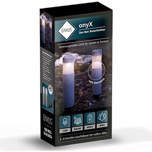 Produktbild für Wegeleuchte Eaxus Onyx, Kunststoff, grau, mit Solar