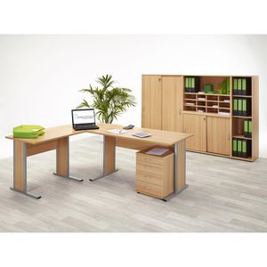 Produktbild für Schreibtisch Möbelpartner Serie 4000, buche / silber