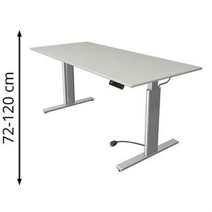 Produktbild für Schreibtisch Kerkmann Move 3 Tube lichtgrau/silber