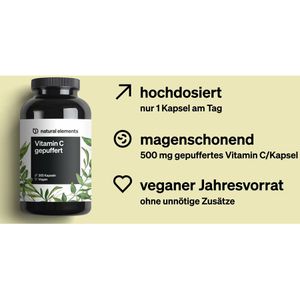 Produktbild für Vitamin-C natural-elements gepuffert, 365 Kapseln