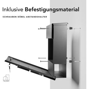 Produktbild für Briefkasten NewHabitat 63721 Paris, anthrazit, aus Stahl