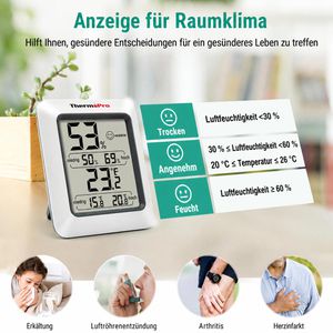 Produktbild für Thermo-Hygrometer ThermoPro TP-50, mit LC-Display, digital