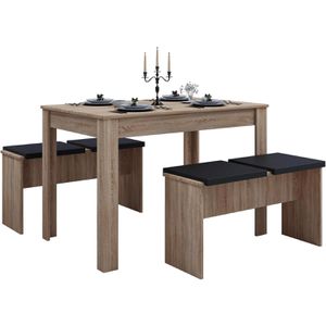 Produktbild für Esstisch VCM Esal XL,914446 sonoma eiche, 3-teilig