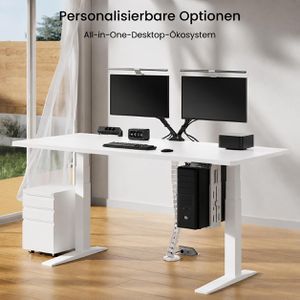 Produktbild für Schreibtisch FlexiSpot E7W-Pro 2026, weiß / weiß