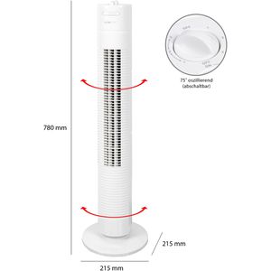 Produktbild für Ventilator Clatronic TVL 3770, weiß, 78cm