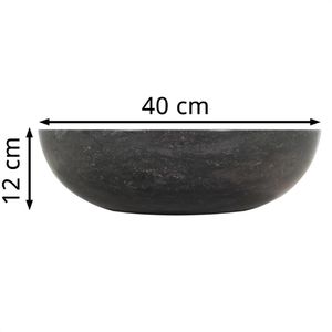 Produktbild für Waschbecken vidaXL 142774, aus Marmor, schwarz