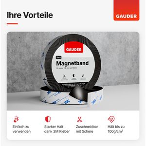 Produktbild für Magnetband Gauder schwarz