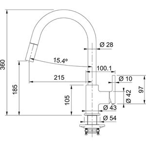 Produktbild für Küchenarmatur Franke Lina J 115.0626.055, onyx