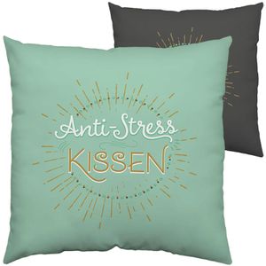 Produktbild für Sofakissen Gruss&amp;Co Anti-Stress Kissen, grün/grau