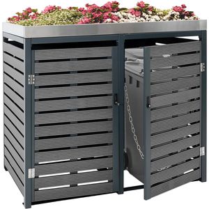 Mülltonnenbox Mendler HWC-K14, WPC/Metall