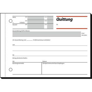 Produktbild für Quittungsblock Sigel QU615, fälschungssicher, MwSt. separat