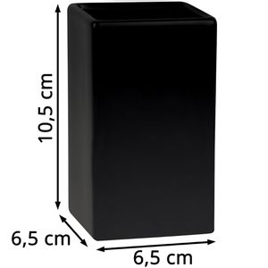 Produktbild für Zahnputzbecher Spirella Quadro, schwarz matt, aus Keramik
