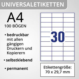 Produktbild für Universaletiketten Europe100 ELA047, weiß