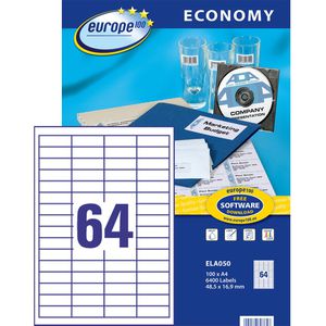 Universaletiketten Europe100 ELA050, weiß