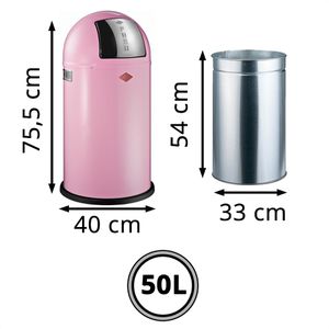 Produktbild für Mülleimer Wesco Pushboy, pink