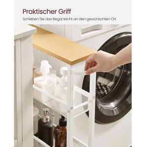 Produktbild für Nischenregal Vasagle LRC032W09, weiß, mit Rollen