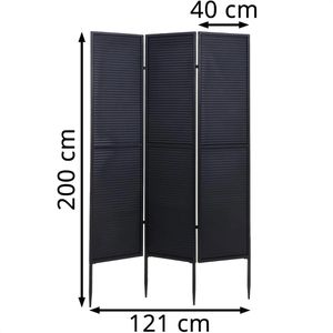 Produktbild für Paravent Mendler HWC-J14, außen, 3-teilig