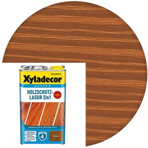 Xyladecor Holzlasur Holzschutz-Lasur 2in1, 2,5l, außen, kastanie, matt