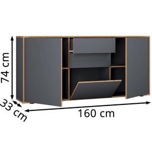 Produktbild für Sideboard VCM Salia 920818, aus Holz, anthrazit