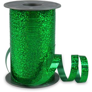 Produktbild für Geschenkband Präsent Holly Holographic, grün