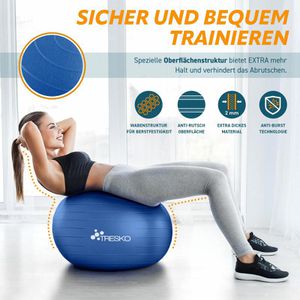 Produktbild für Gymnastikball Tresko Anti-Burst, mit Luftpumpe
