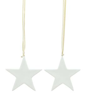 Produktbild für Weihnachtsbaumschmuck Frank-Flechtwaren 225425, weiß, 5-10 cm