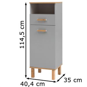 Produktbild für Badschrank Schildmeyer Padua 148829, mit 4 Füßen, platingrau