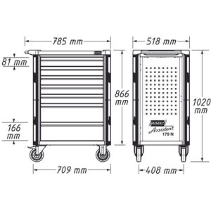 Produktbild für Werkzeugwagen Hazet Assistent 179N-7ESD, leer
