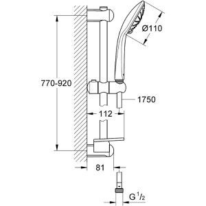 Produktbild für Brausegarnitur GROHE Euphoria Massage 110, Metall