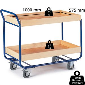 Produktbild für Tischwagen Rollcart 06-7126, aus Metall &amp; Holz