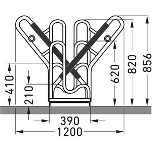 Produktbild für Fahrradständer WSM 4714 XBF, Bodenmontage / freistehend