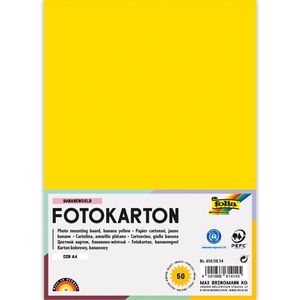 Folia Fotokarton 614/50 14, A4, bananengelb, 300g/m², 50 Blatt