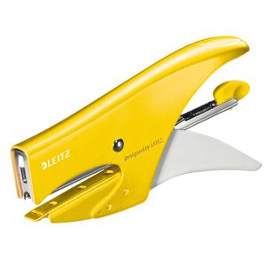 Produktbild für Heftzange Leitz 55311116, WOW, aus Metall, gelb metallic