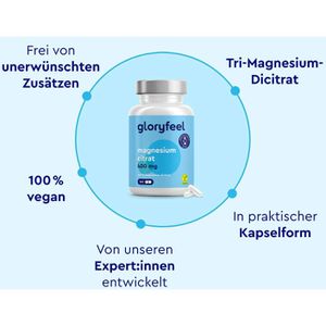 Produktbild für Magnesium gloryfeel Citrat, 365 Kapseln