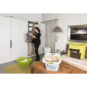 Produktbild für Wäschekorb Rotho Flowers, grau, mit 4 Griffen