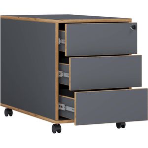 Rollcontainer VCM Salia 920749, Holz, anthrazit