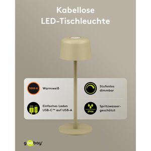 Produktbild für Tischlampe Goobay 77678, beige mit LED
