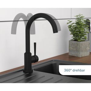 Produktbild für Küchenarmatur Schütte Cornwall, schwarz matt