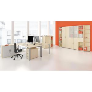 Produktbild für Schreibtisch Geramöbel Flex S-550103-AS, ahorn / silber