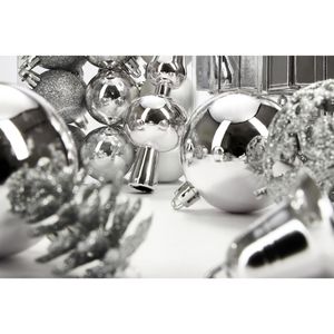 Produktbild für Weihnachtskugeln BRUBAKER 8000.14, silber