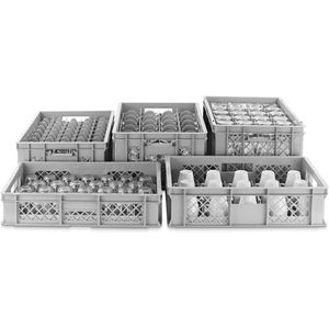 Produktbild für Eurobox Alpha-Paletten Gläserkiste, grau, 22 Liter